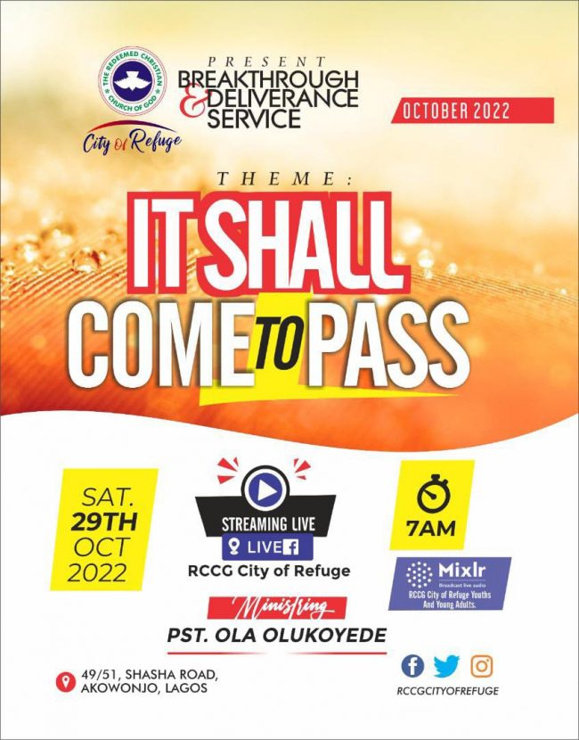 It shall come to pass BDS October 2022